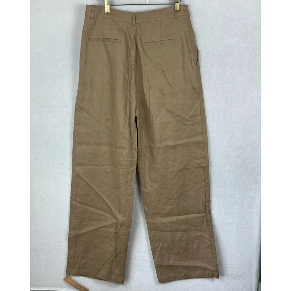 NWT Reformation Women's Dress Pants Size 10 Khaki Vesta Pant Straight Leg